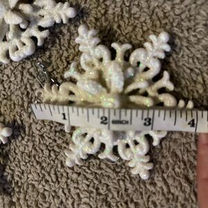 White Glitter Snowflake Ornament